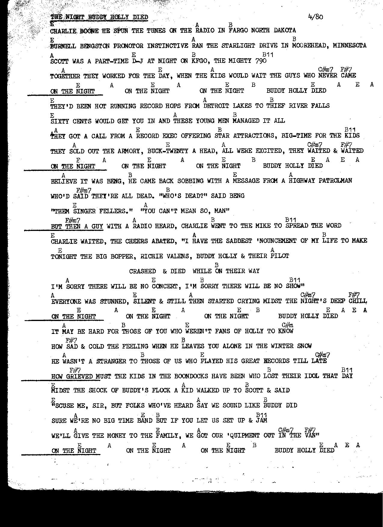 On the Night Buddy Holly Died